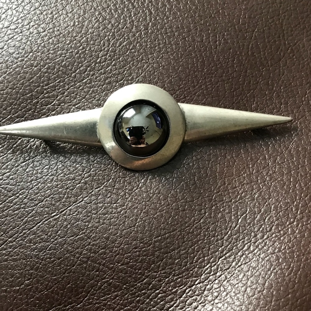 Stamped Silver pin
